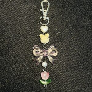 Pastel Bunny Meadow Keyring