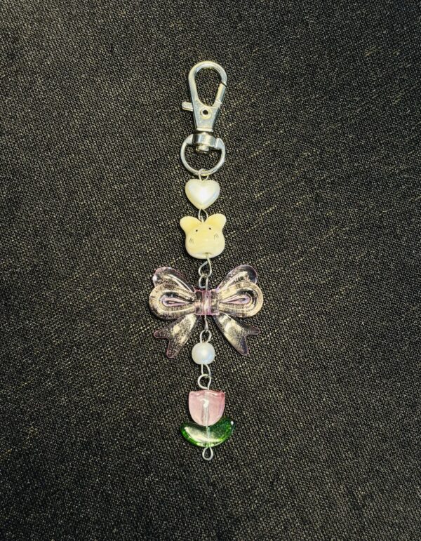 Pastel Bunny Meadow Keyring