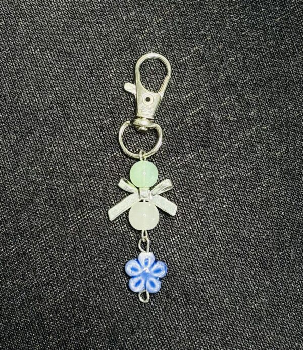 Frosted Flower Bow Keyring