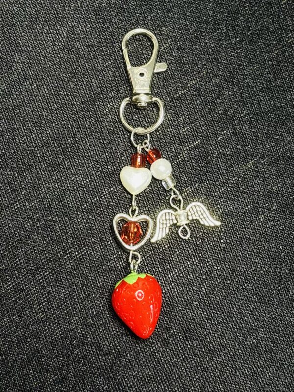 Strawberry Angel Keyring