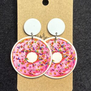 Pink Sprinkled Donut Acrylics