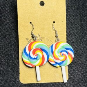 Swirly Lollipop Hook Earrings