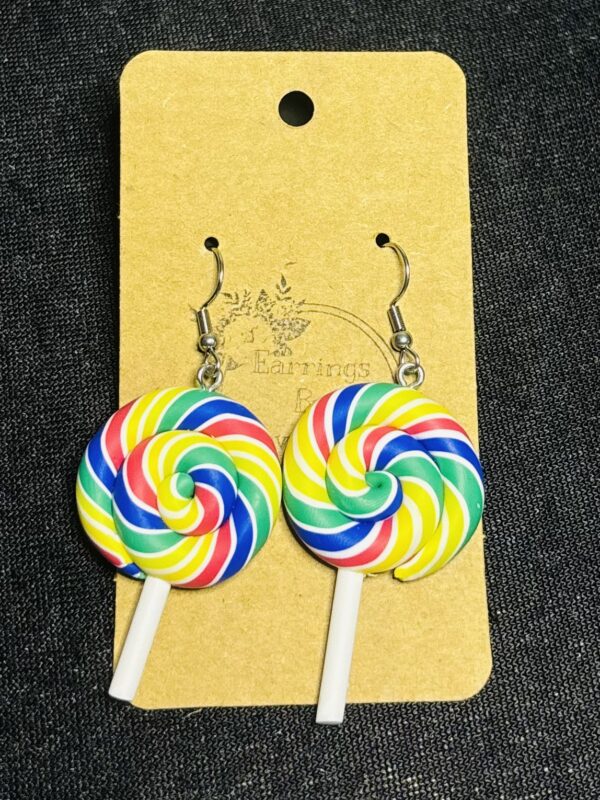 Swirly Lollipop Hook Earrings - Image 2