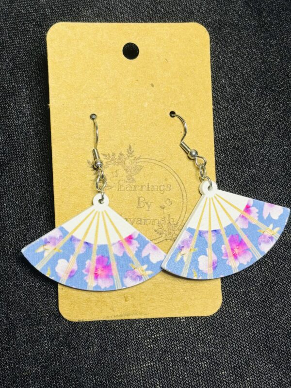 Colourful Fan Hook Earrings - Image 3