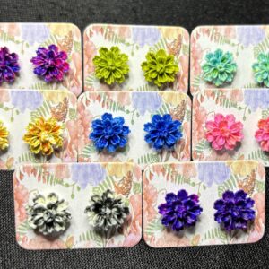 Dyed Marigold Studs