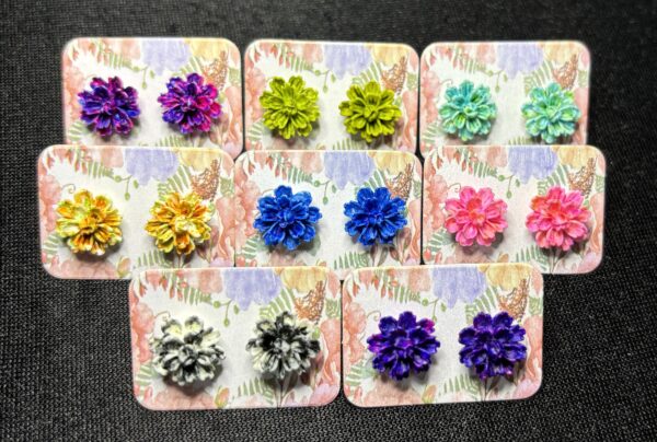 Dyed Marigold Studs
