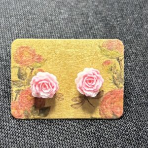 Pink Rose Studs