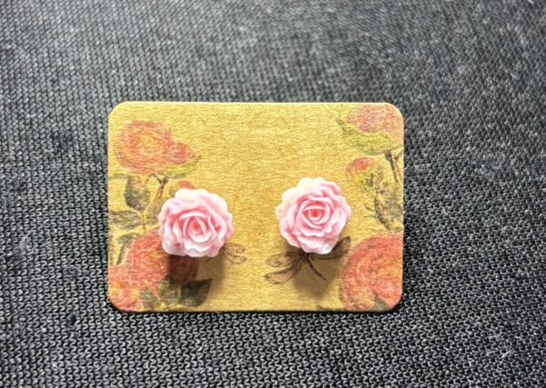 Pink Rose Studs