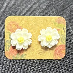 White Marigold Studs