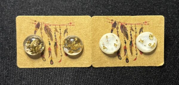Resin Gold Leaf Studs
