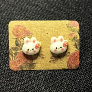 Strawberry Bunny Studs