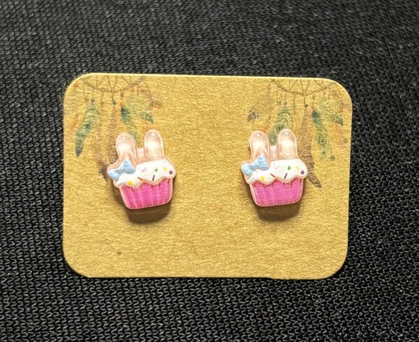 Bunny Cupcake Studs